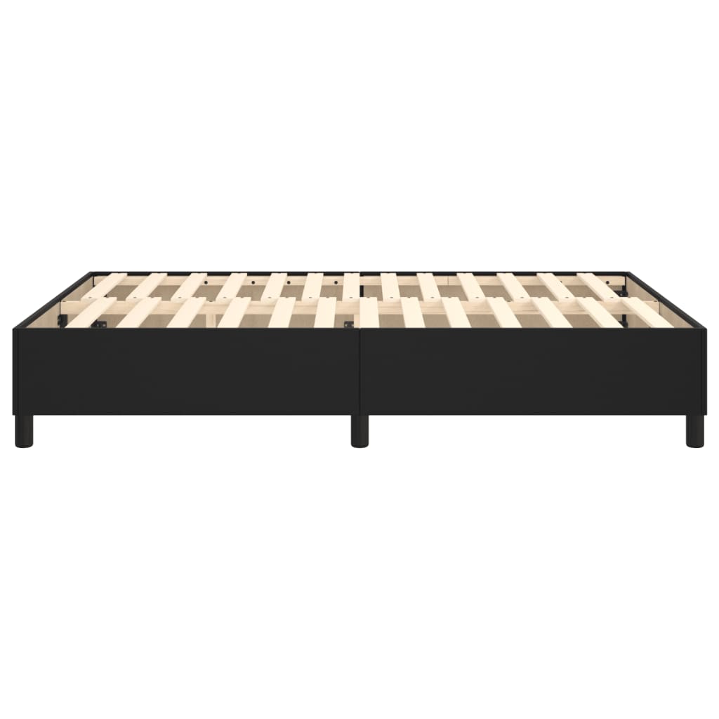 Cadru de pat box spring, negru, 140x190 cm, piele ecologică - Lando