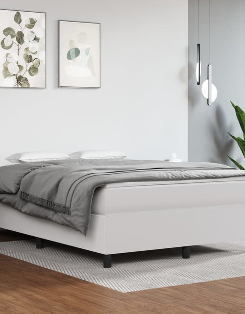 Încărcați imaginea în vizualizatorul Galerie, Cadru de pat box spring, alb, 140x190 cm, piele ecologică - Lando
