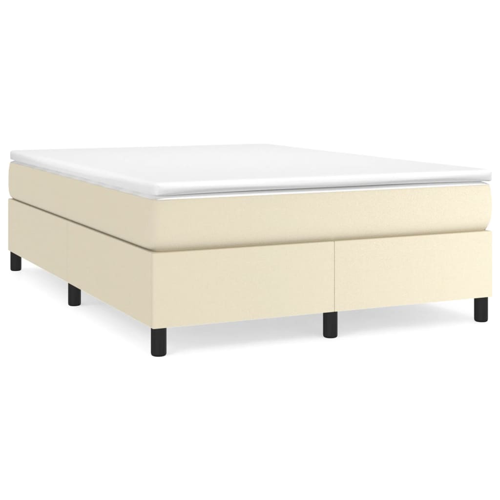 Cadru de pat box spring, crem, 140x190 cm, piele ecologică - Lando