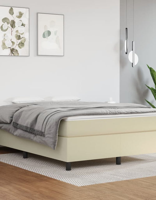 Încărcați imaginea în vizualizatorul Galerie, Cadru de pat box spring, crem, 140x190 cm, piele ecologică - Lando
