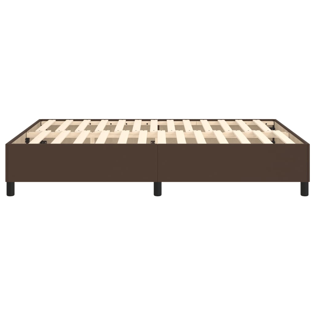 Cadru de pat box spring, maro, 140x190 cm, piele ecologică - Lando