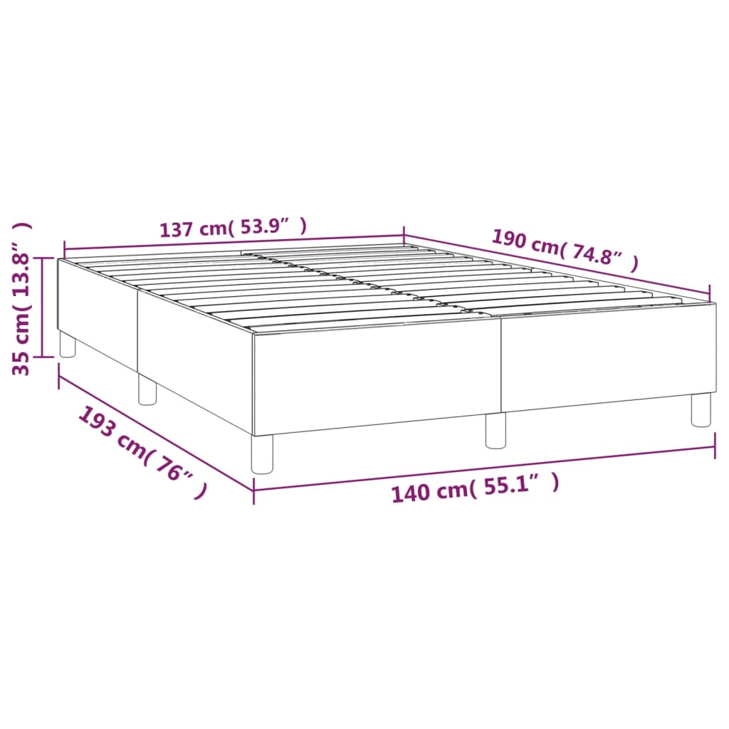 Cadru de pat box spring, maro, 140x190 cm, piele ecologică - Lando