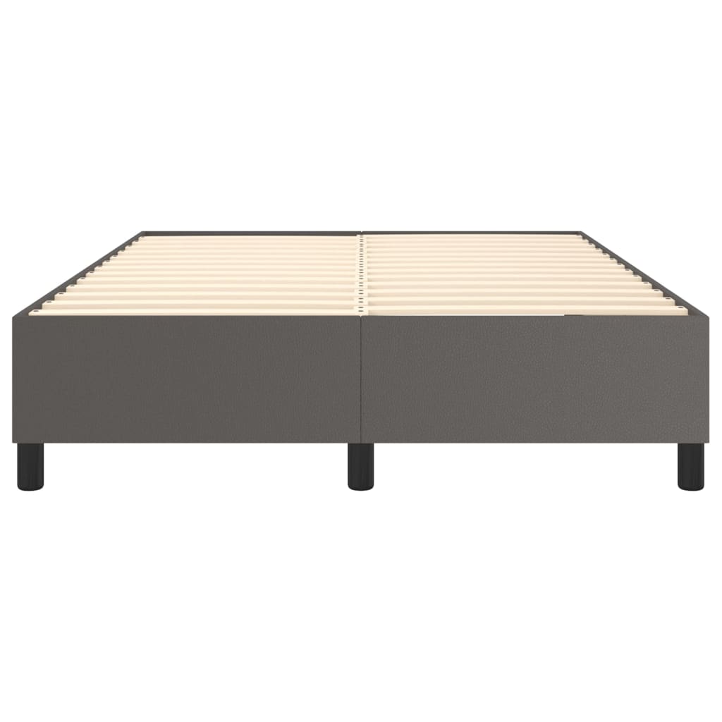 Cadru de pat box spring, gri, 140x190 cm, piele ecologică - Lando