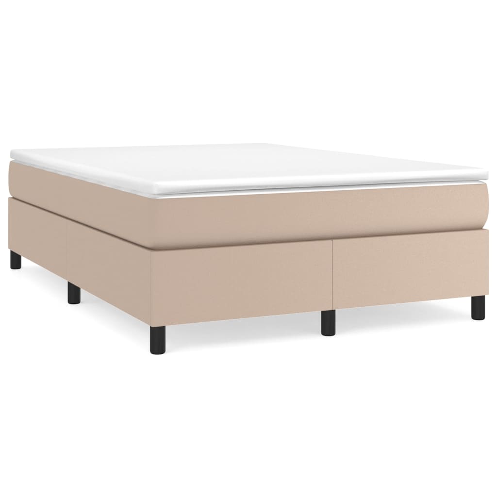 Cadru de pat box spring, cappuccino, 140x190cm, piele ecologică - Lando