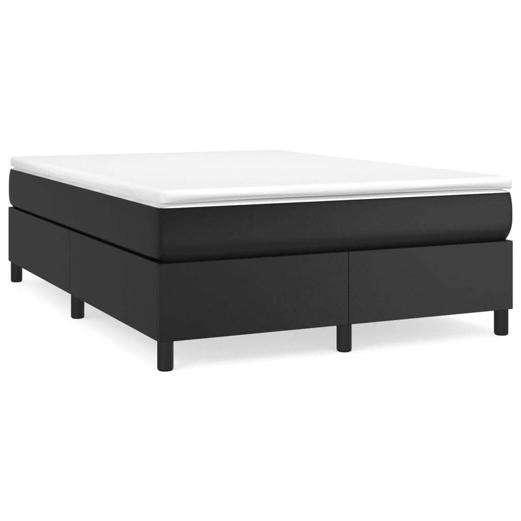 Cadru de pat box spring, negru, 140x200 cm, piele ecologică - Lando
