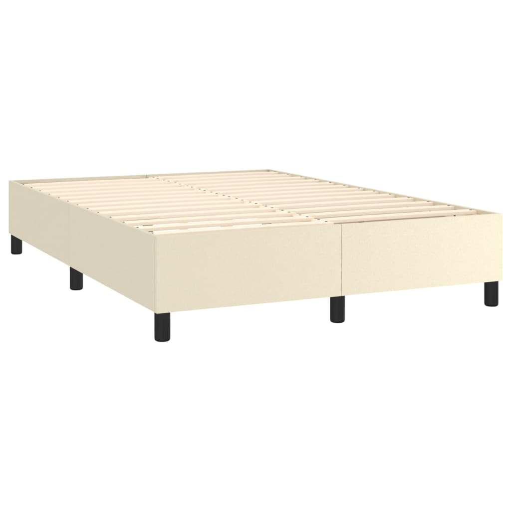 Cadru de pat box spring, crem, 140x200 cm, piele ecologică - Lando