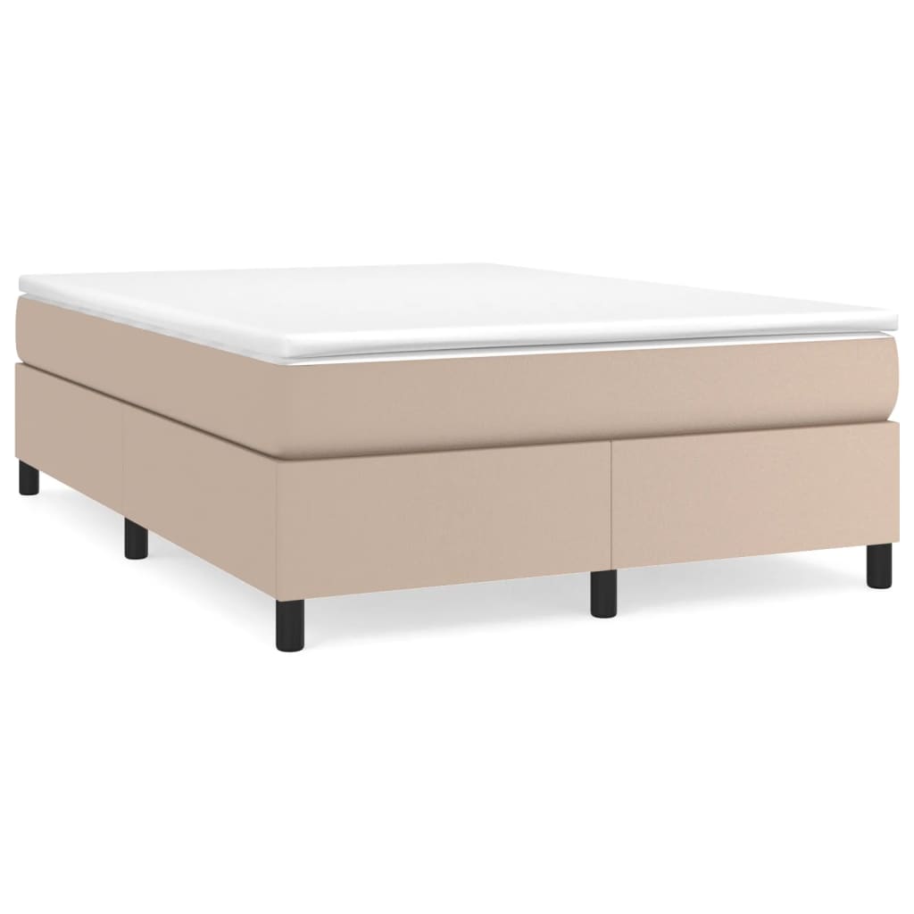 Cadru de pat box spring, cappuccino, 140x200cm, piele ecologică - Lando