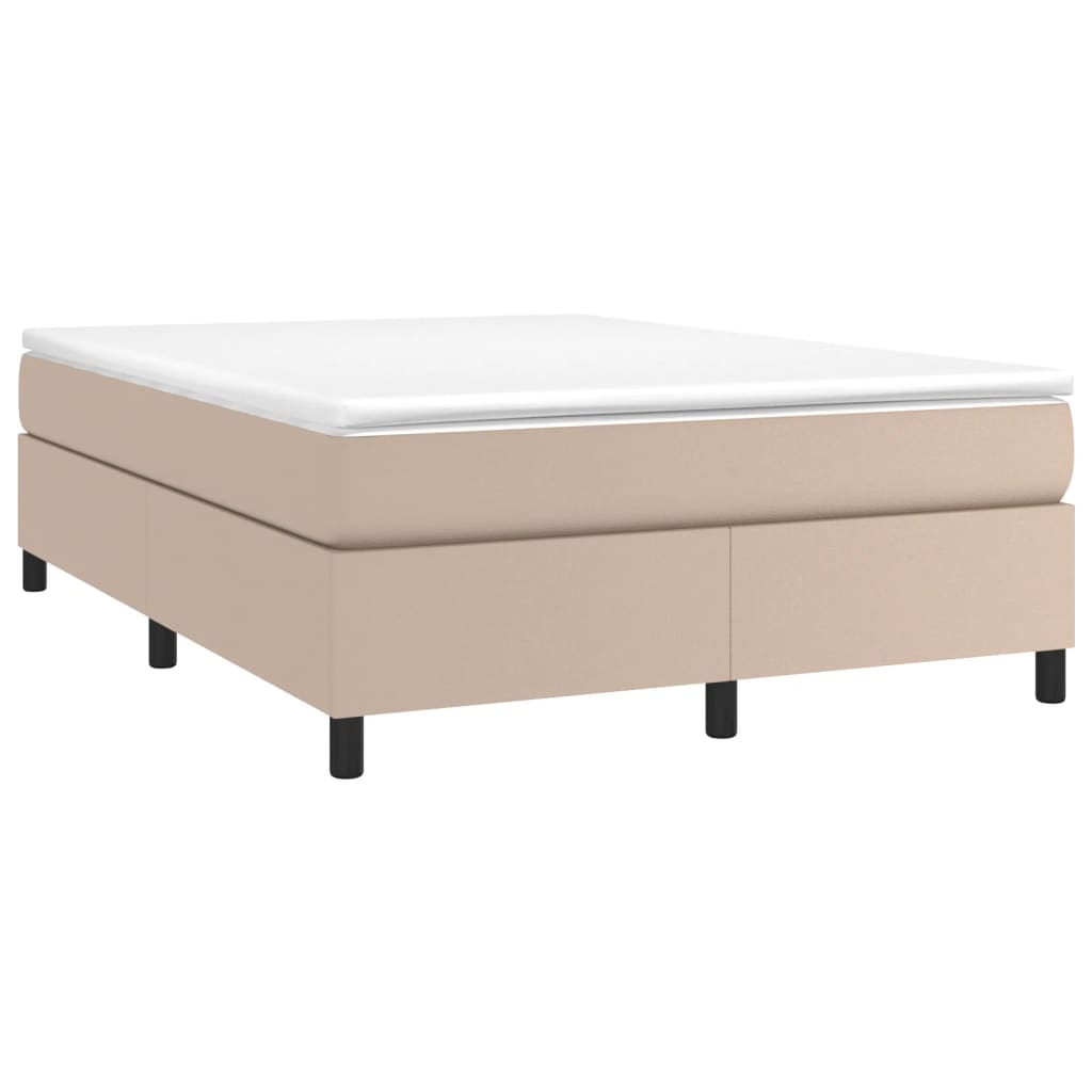 Cadru de pat box spring, cappuccino, 140x200cm, piele ecologică - Lando