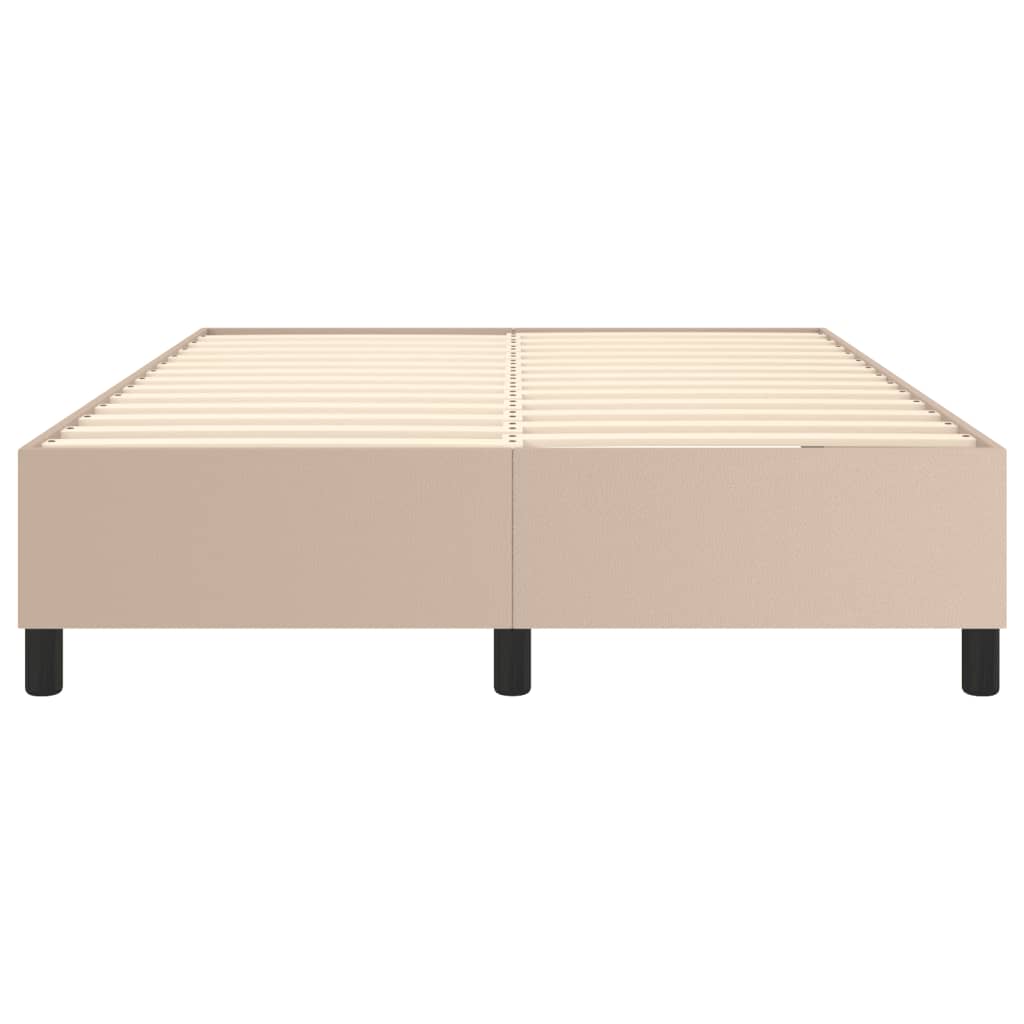 Cadru de pat box spring, cappuccino, 140x200cm, piele ecologică - Lando