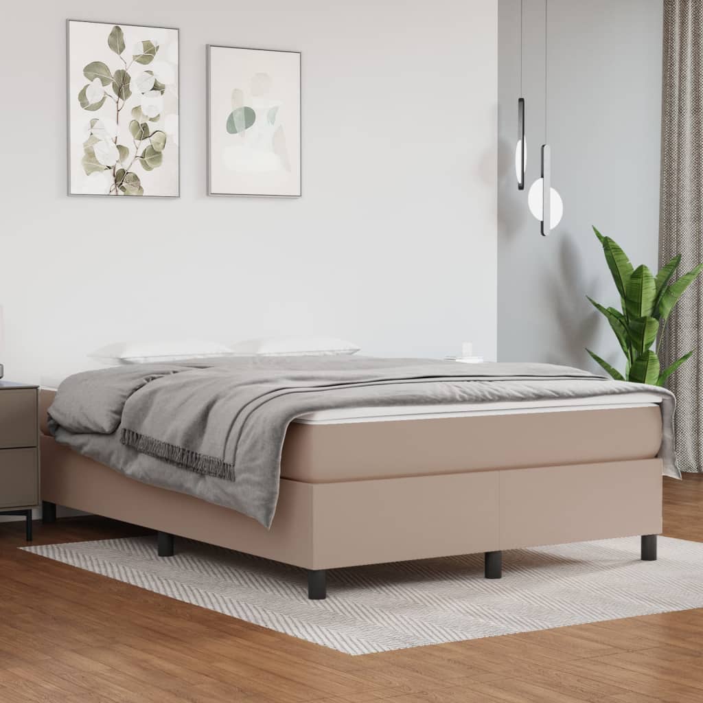 Cadru de pat box spring, cappuccino, 140x200cm, piele ecologică - Lando