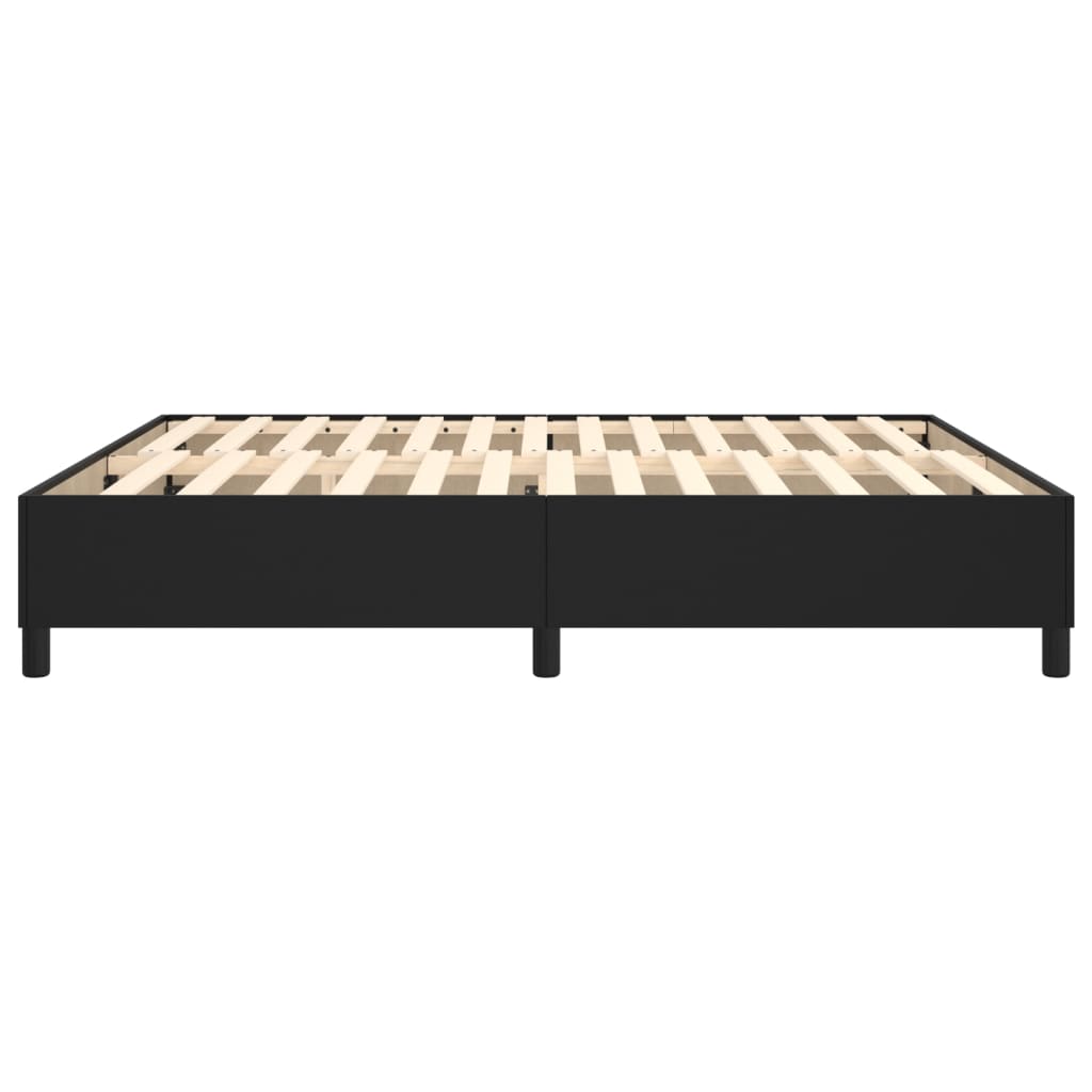 Cadru de pat box spring, negru, 160x200 cm, piele ecologică - Lando