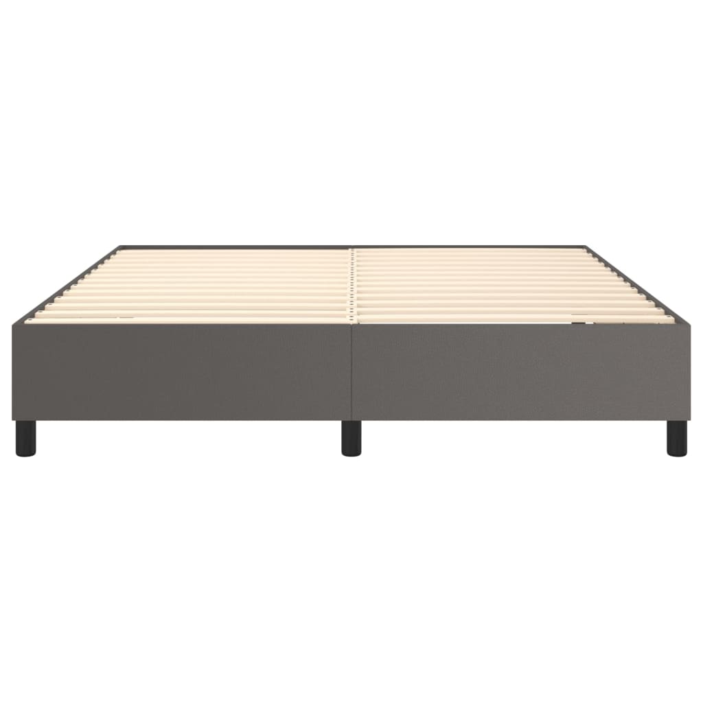 Cadru de pat box spring, gri, 160x200 cm, piele ecologică - Lando