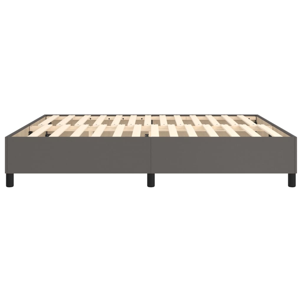 Cadru de pat box spring, gri, 160x200 cm, piele ecologică - Lando