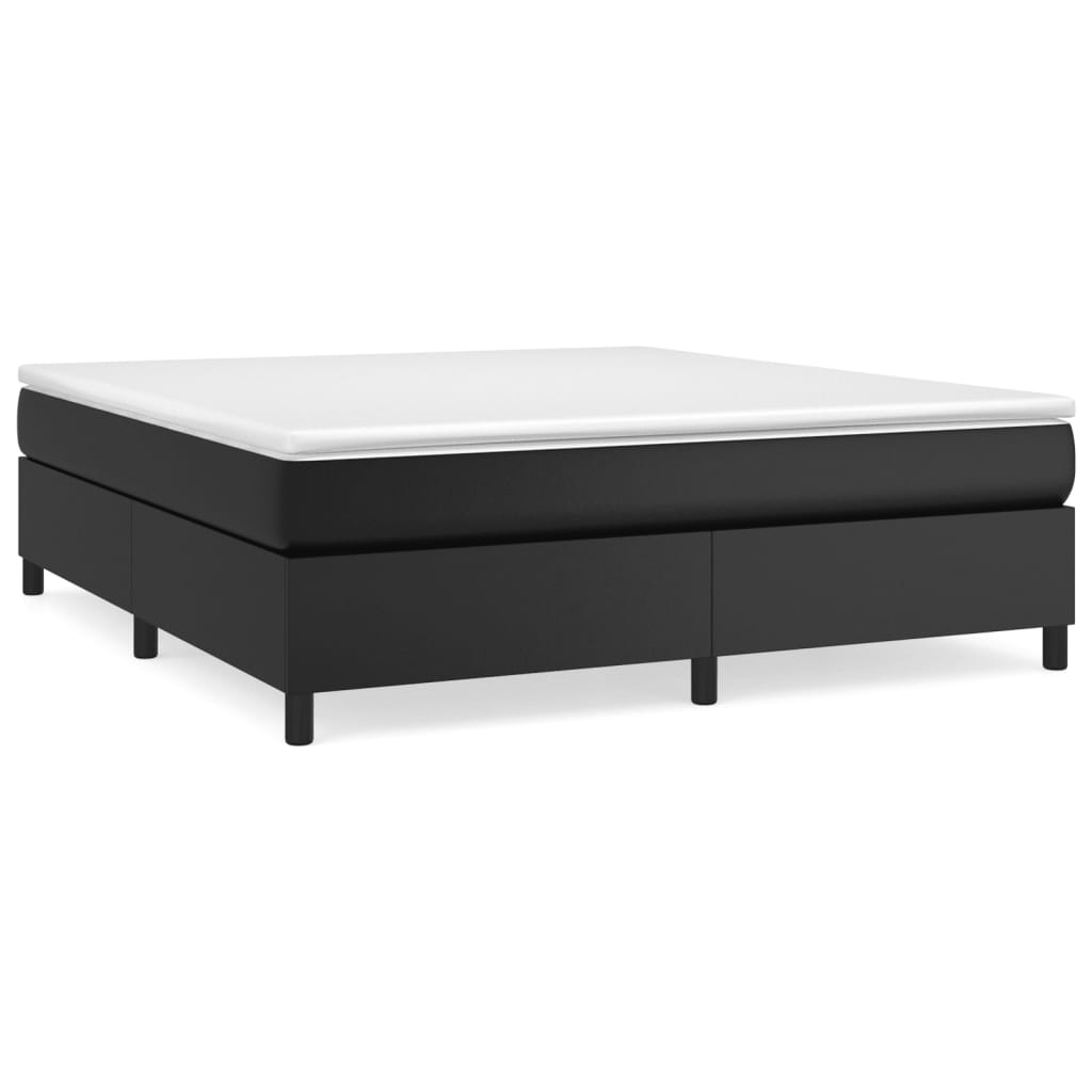 Cadru de pat box spring, negru, 180x200 cm, piele ecologică - Lando
