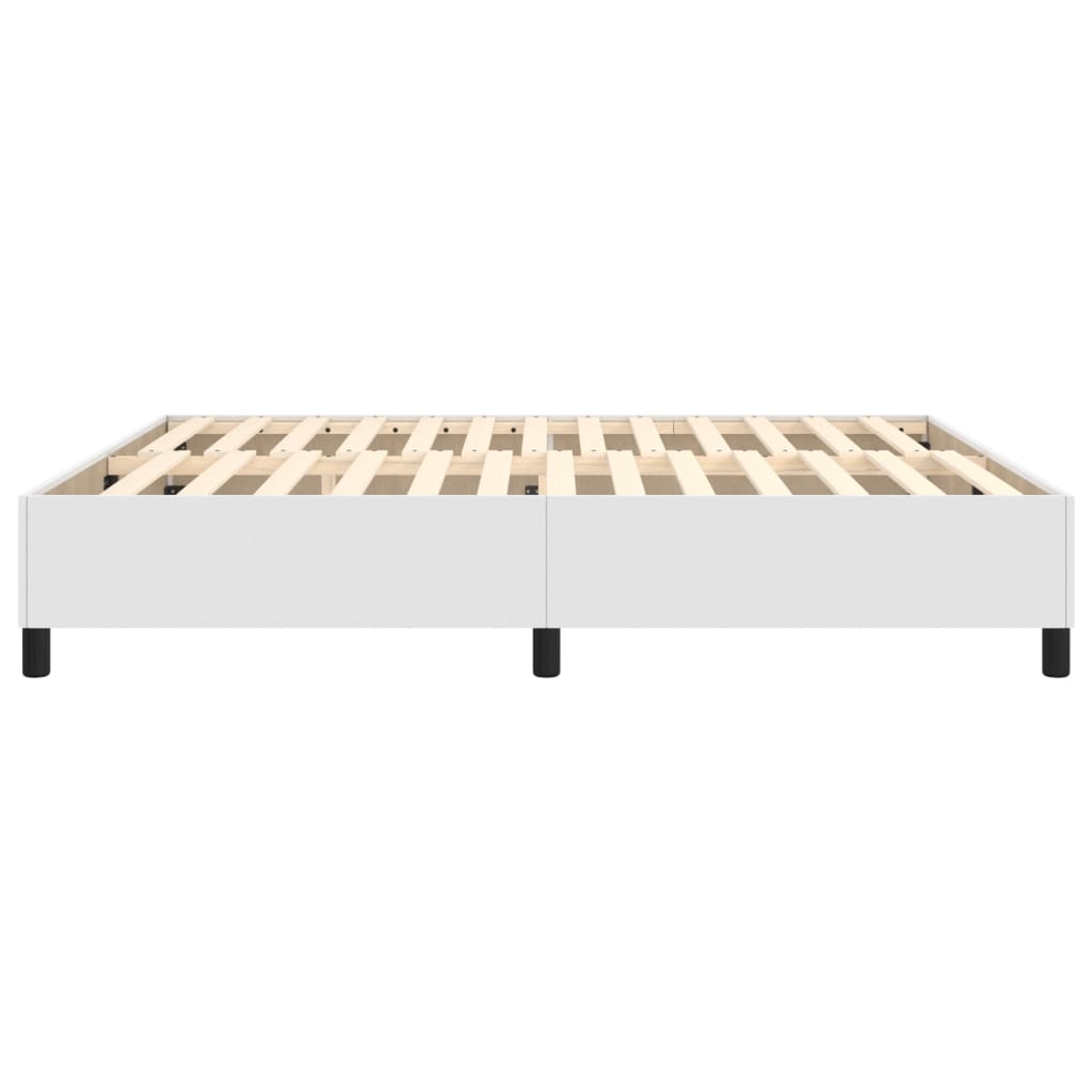 Cadru de pat box spring, alb, 180x200 cm, piele ecologică - Lando