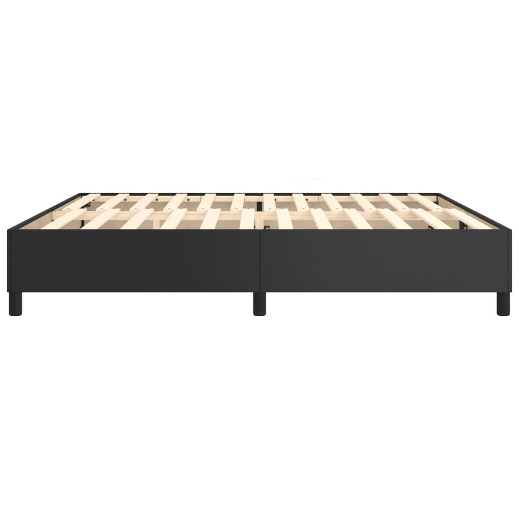 Cadru de pat box spring, negru, 200x200 cm, piele ecologică - Lando