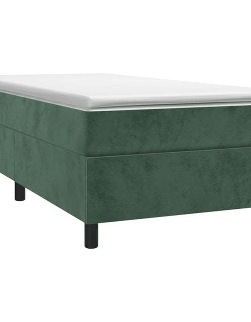 Загрузите изображение в средство просмотра галереи, Cadru de pat box spring, verde închis, 90x190 cm, catifea - Lando
