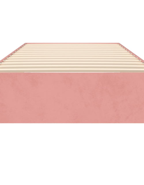 Încărcați imaginea în vizualizatorul Galerie, Cadru de pat box spring, roz, 90x200 cm, catifea - Lando
