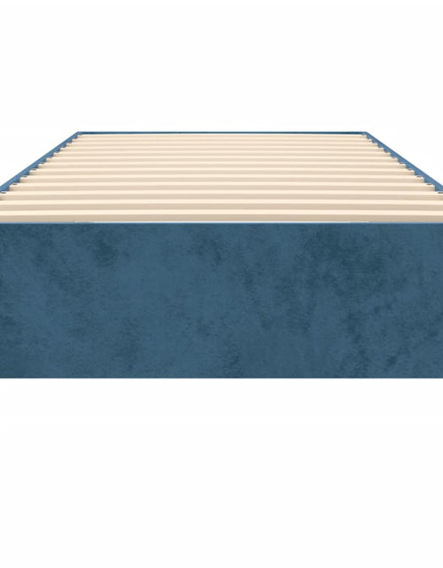 Încărcați imaginea în vizualizatorul Galerie, Cadru de pat box spring, albastru închis, 100x200 cm, catifea - Lando

