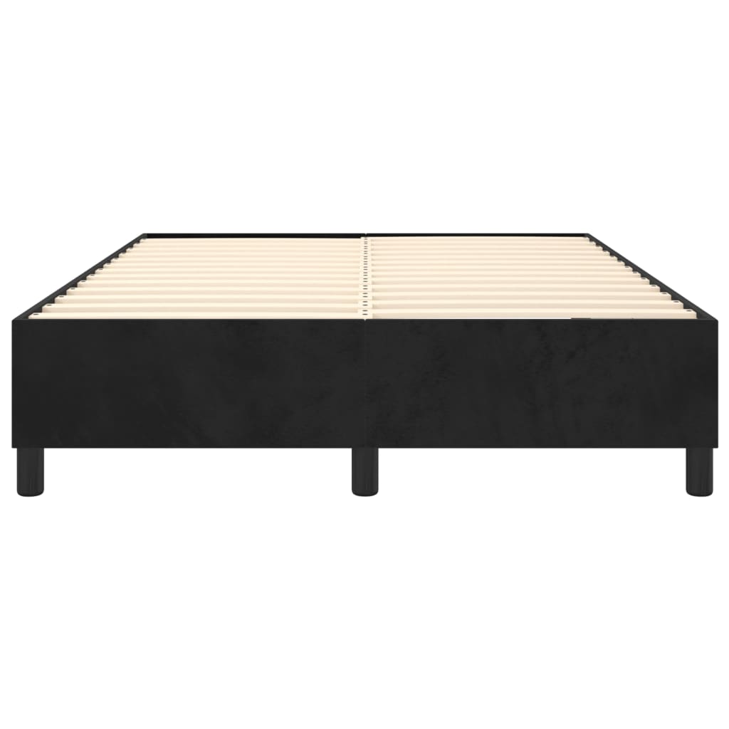 Cadru de pat box spring, negru, 140x190 cm, catifea - Lando