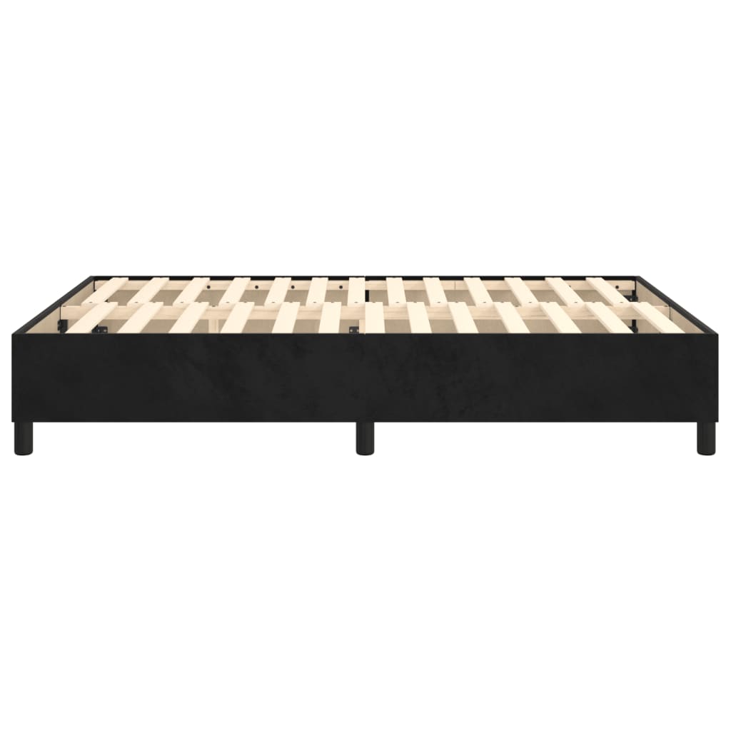 Cadru de pat box spring, negru, 140x190 cm, catifea - Lando