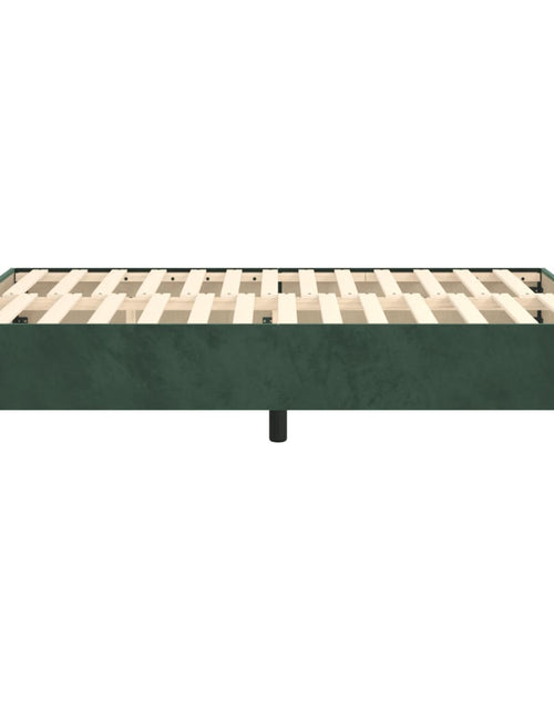 Încărcați imaginea în vizualizatorul Galerie, Cadru de pat box spring, verde închis, 140x190 cm, catifea - Lando
