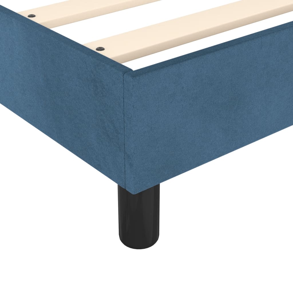 Cadru de pat box spring, albastru închis, 140x190 cm, catifea - Lando