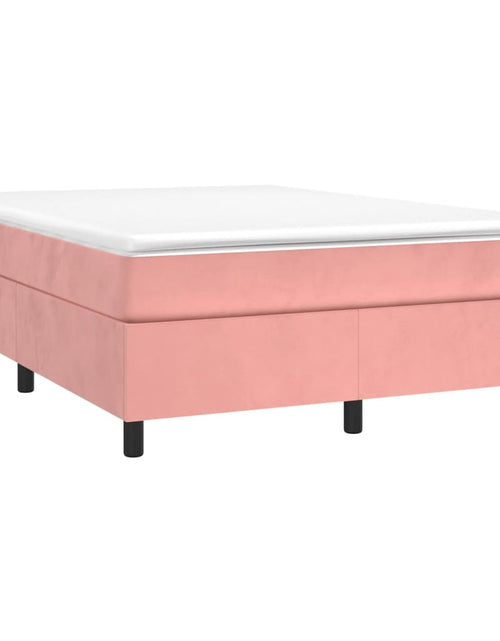 Încărcați imaginea în vizualizatorul Galerie, Cadru de pat box spring, roz, 140x190 cm, catifea - Lando
