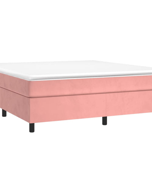 Încărcați imaginea în vizualizatorul Galerie, Cadru de pat box spring, roz, 160x200 cm, catifea - Lando
