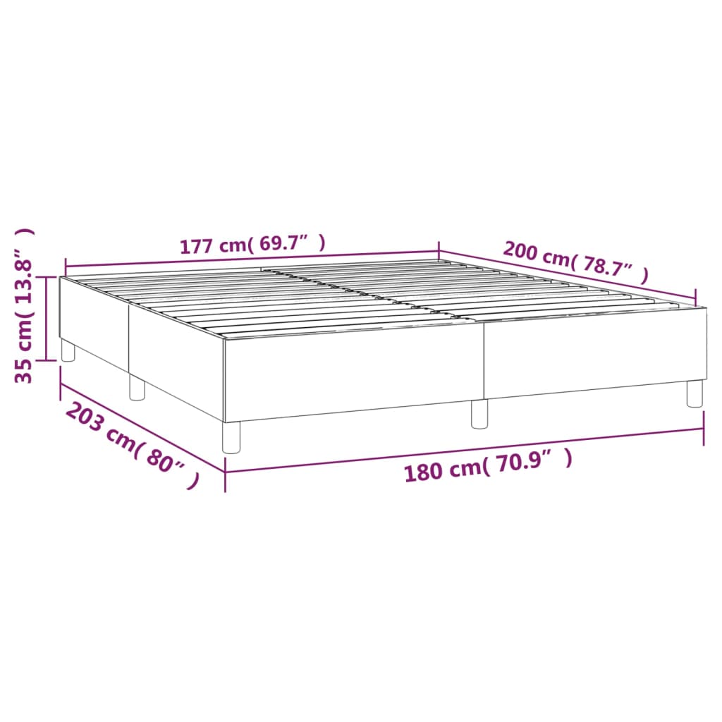 Cadru de pat box spring, albastru închis, 180x200 cm, catifea - Lando