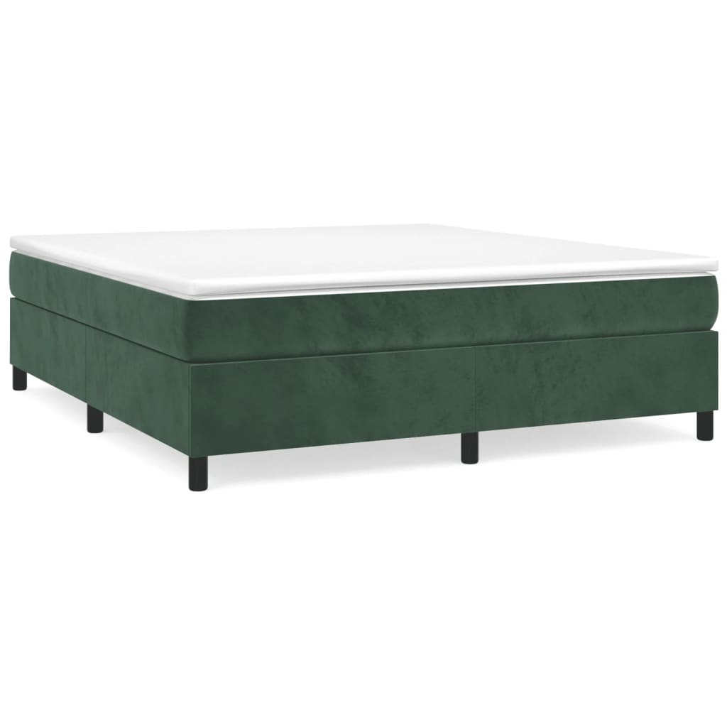 Cadru de pat box spring, verde închis, 200x200 cm, catifea - Lando