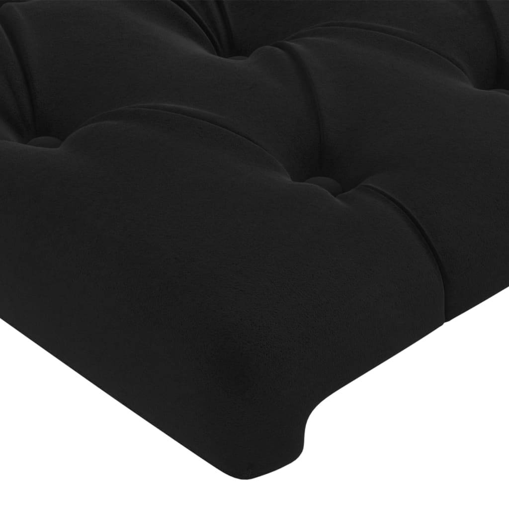 Tăblie de pat cu aripioare, negru, 103x16x118/128 cm, catifea - Lando
