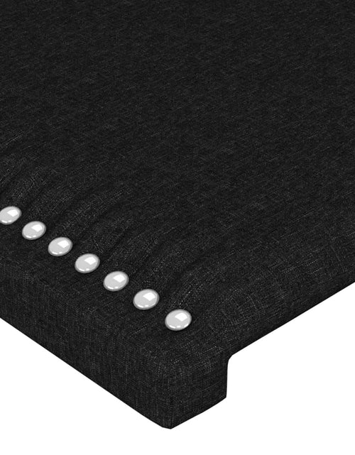 Încărcați imaginea în vizualizatorul Galerie, Tăblie de pat cu LED, negru, 144x5x78/88 cm, textil - Lando
