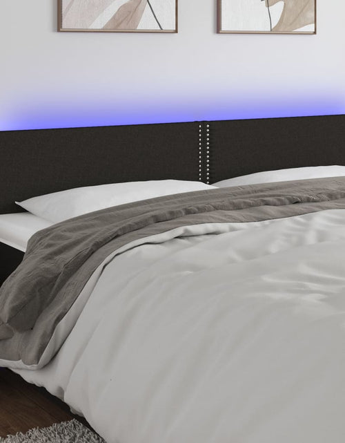 Загрузите изображение в средство просмотра галереи, Tăblie de pat cu LED, negru, 180x5x78/88 cm, textil - Lando
