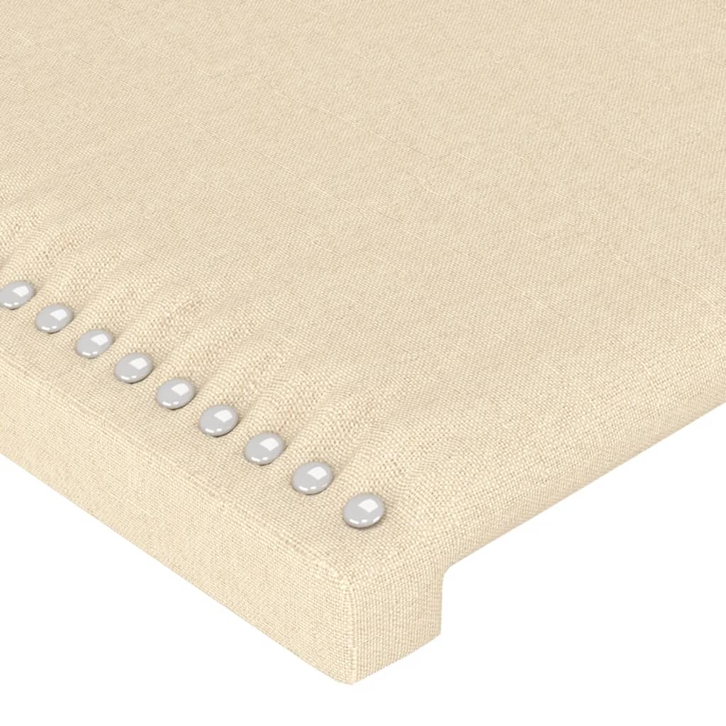 Tăblie de pat cu LED, crem, 200x5x78/88 cm, textil - Lando