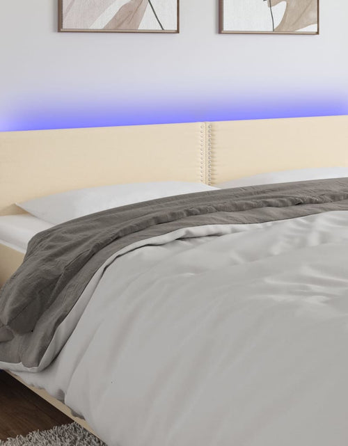 Încărcați imaginea în vizualizatorul Galerie, Tăblie de pat cu LED, crem, 200x5x78/88 cm, textil - Lando
