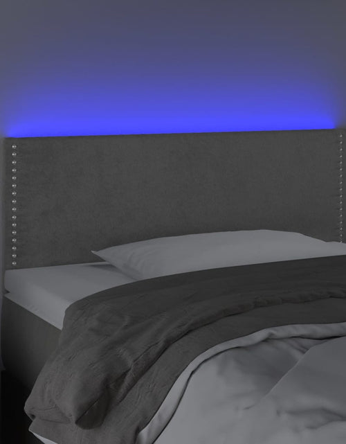 Загрузите изображение в средство просмотра галереи, Tăblie de pat cu LED, gri deschis, 80x5x78/88 cm, catifea - Lando
