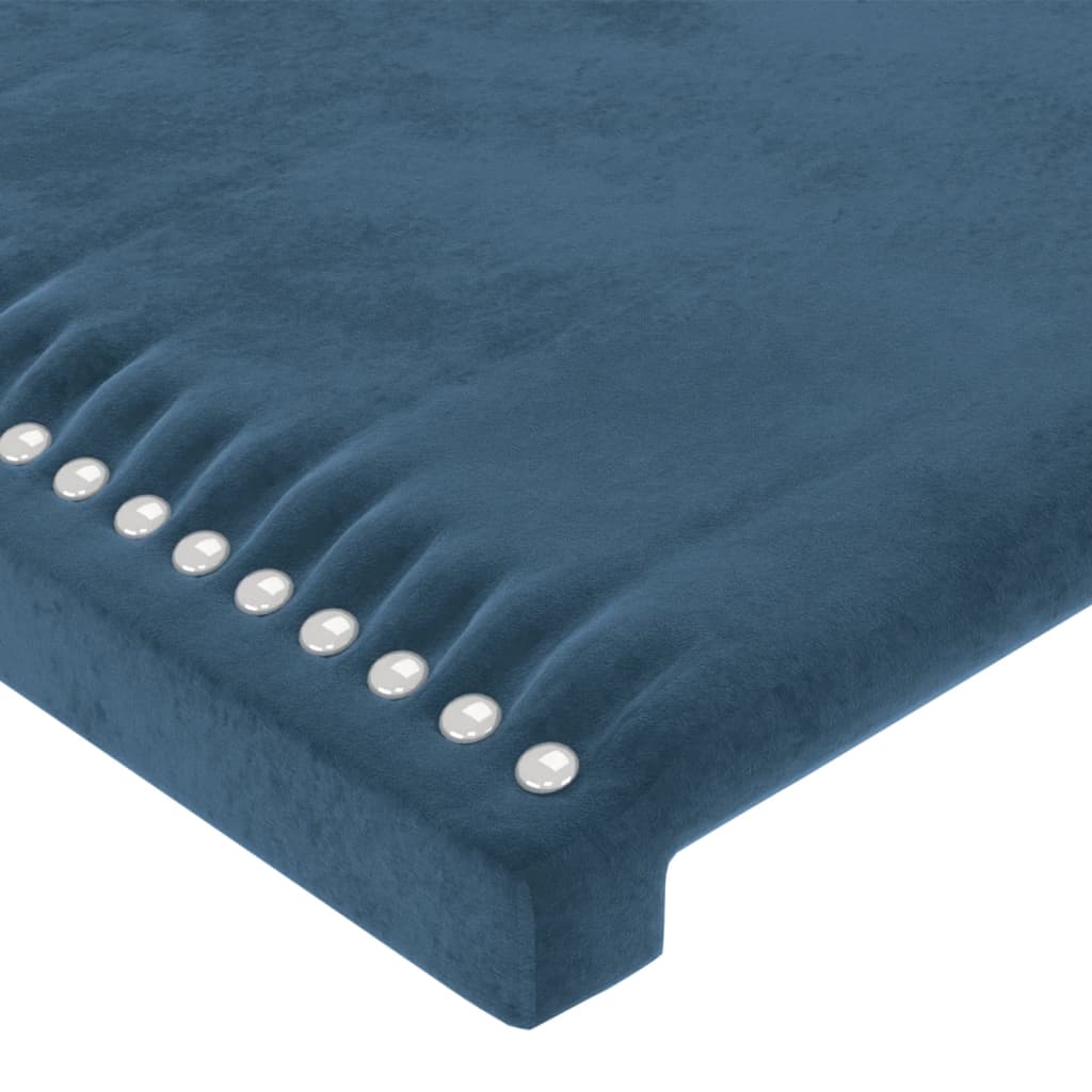 Tăblie de pat cu LED, albastru închis, 90x5x78/88 cm, catifea - Lando
