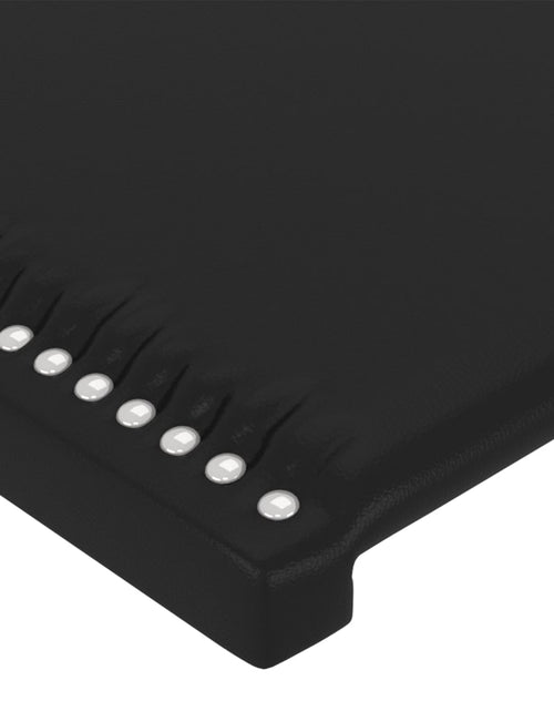 Încărcați imaginea în vizualizatorul Galerie, Tăblie de pat cu LED, negru, 80x5x78/88 cm, piele ecologică - Lando

