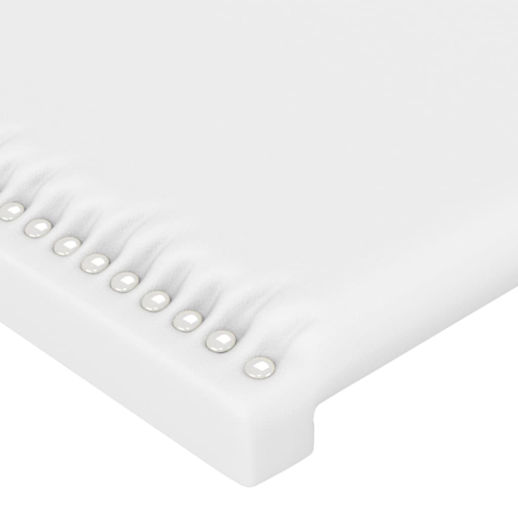 Tăblie de pat cu LED, alb, 90x5x78/88 cm, piele ecologică - Lando