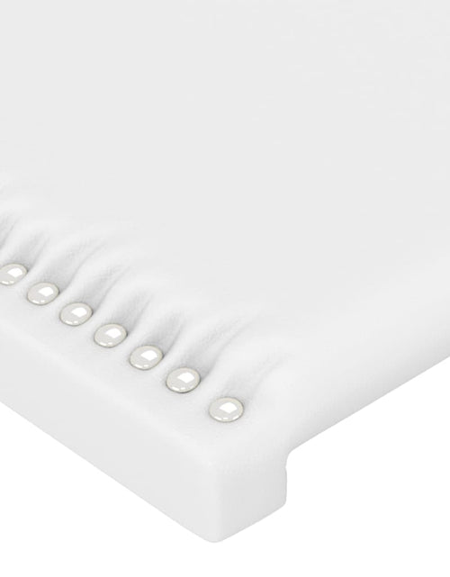 Загрузите изображение в средство просмотра галереи, Tăblie de pat cu LED, alb, 100x5x78/88 cm, piele ecologică - Lando
