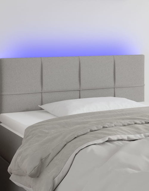 Încărcați imaginea în vizualizatorul Galerie, Tăblie de pat cu LED, gri deschis, 80x5x78/88 cm, textil - Lando
