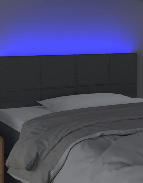 Încărcați imaginea în vizualizatorul Galerie, Tăblie de pat cu LED, gri închis, 80x5x78/88 cm, textil - Lando
