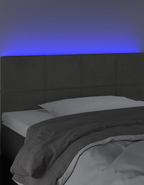 Încărcați imaginea în vizualizatorul Galerie, Tăblie de pat cu LED, gri închis, 80x5x78/88 cm, catifea - Lando
