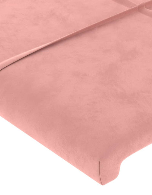 Încărcați imaginea în vizualizatorul Galerie, Tăblie de pat cu LED, roz, 80x5x78/88 cm, catifea - Lando
