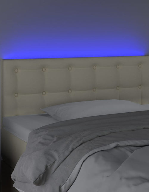 Încărcați imaginea în vizualizatorul Galerie, Tăblie de pat cu LED, crem, 80x5x78/88 cm, piele ecologică - Lando
