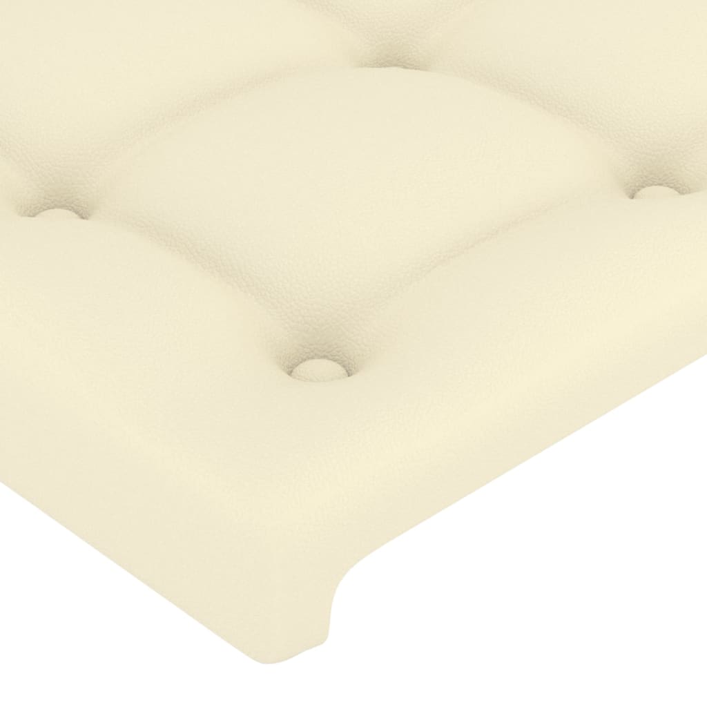 Tăblie de pat cu LED, crem, 80x5x78/88 cm, piele ecologică - Lando