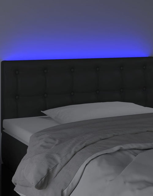 Încărcați imaginea în vizualizatorul Galerie, Tăblie de pat cu LED, negru, 90x5x78/88 cm, piele ecologică - Lando
