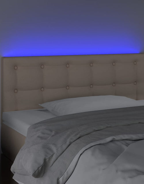 Încărcați imaginea în vizualizatorul Galerie, Tăblie de pat cu LED cappuccino 100x5x78/88 cm piele ecologică - Lando
