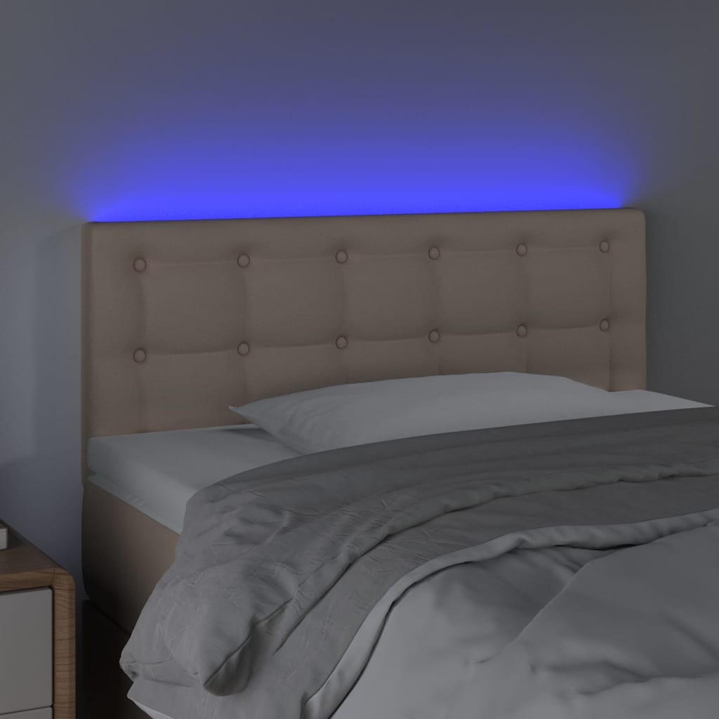 Tăblie de pat cu LED cappuccino 100x5x78/88 cm piele ecologică - Lando